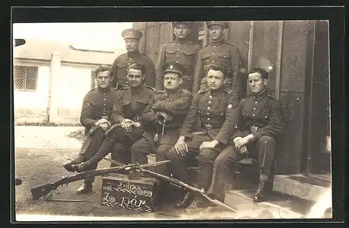 AK Tschechien, Gruppenbild Soldaten in Uniform