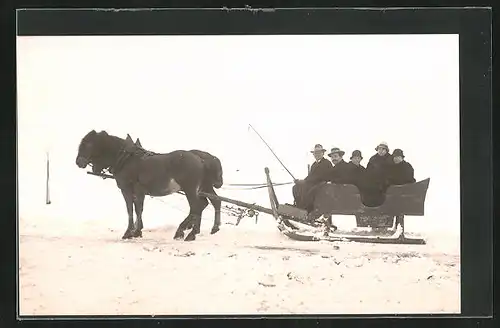 AK Asbach, Pferdeschlitten, Kutschfahrt im Schnee