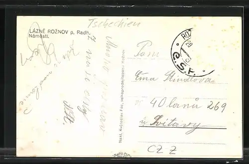 AK Lázne Roznov p. Radh., Námesti