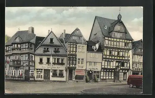 AK Adenau / Eifel, Marktplatz mit Blauer Ecke