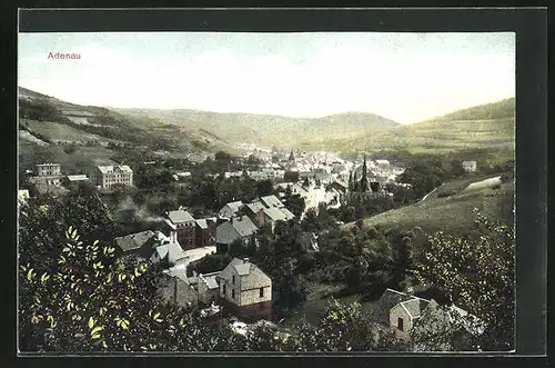 AK Adenau / Eifel, Blick vom Berg auf die Stadt