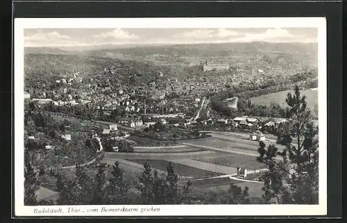 AK Rudolstadt / Thüringen, Panoramablick vom Bismarckturm