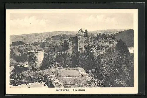 AK Monschau / Eifel, Blick auf die Schlossruine