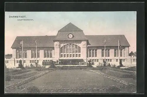 AK Darmstadt, Blick zum Hauptbahnhof