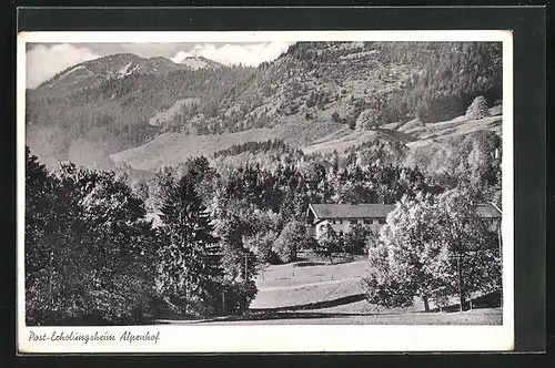 AK Brannenburg / Inn, Post-Erholungsheim Alpenhof gegen Hochriess