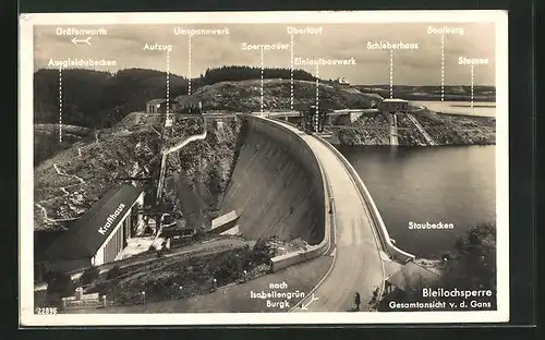 AK Burgk, Gesamtansicht Bleilochsperre v.d. Gans