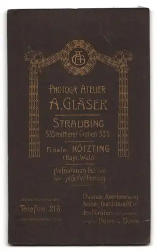 Fotografie A. Gläser, Straubing, wohlgenährter Herr im Anzug