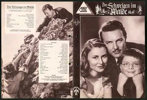Filmprogramm DNF, Das Schweigen im Walde, Rudolf Lenz, Sonja Sutter, Regie: Helmut Weiss