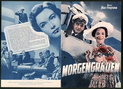 Filmprogramm Unser Hausprogramm, Morgengrauen, Hans Stüwe, Elisabeth Müller, Regie: Victor Tourjansky