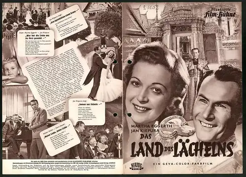 Filmprogramm IFB Nr. 1700, Das Land des Lächelns, Martha Eggerth, Jan Kiepura, Regie: Hans Deppe