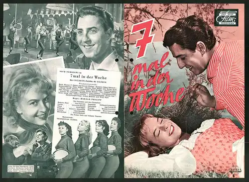 Filmprogramm DNF, 7 mal in der Woche, Vico Torriani, Germaine Damar, Josef Egger, Regie: Harald Philipp