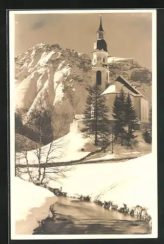 AK Obernberg am Brenner, Kirche im Winter