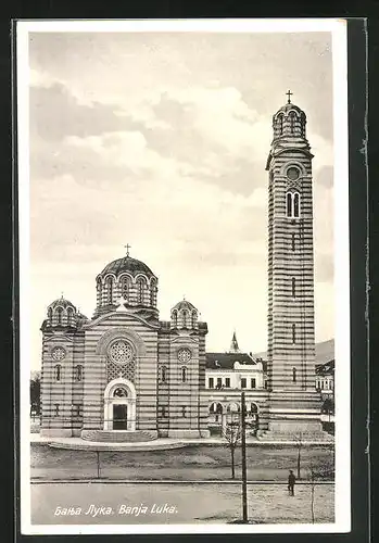 AK Banja Luka, Ansicht von Kirche und Glockenturm