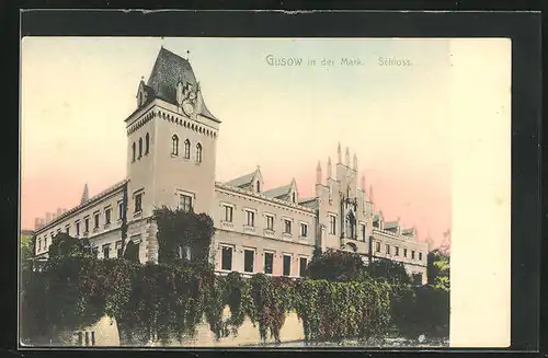 AK Gusow in der Mark, Blick auf das Schloss