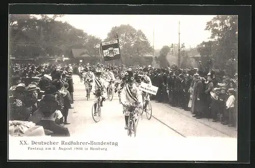 AK Hamburg, Radfahrer des R.V. Nordertheil, XX. Deutscher Radfahrer-Bundestag 1903