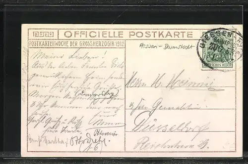 AK Postkartenwoche der Grossherzogin 1912, Herzogliche Familie von Hessen-Darmstadt