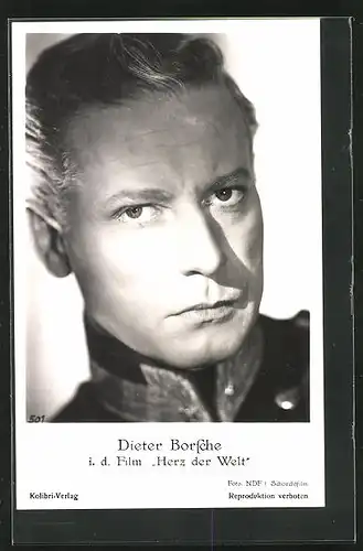 AK Schauspieler Dieter Borsche i. d. Film Herz der Welt