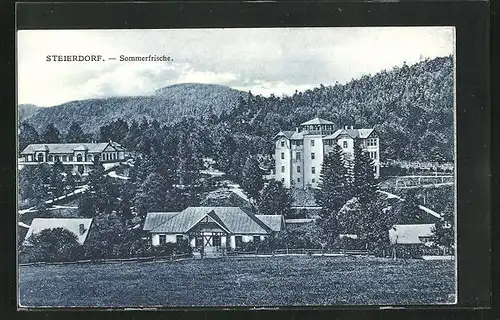 AK Steierdorf, Teilansicht der Sommerfrische