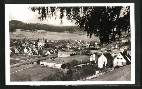 AK Rohrdorf b. Nagold, Totalansicht mit Fabrik und Kirche