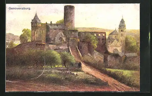 Künstler-AK Mayen, Genovevaburg