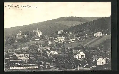 AK Bad Elgersburg, Ortspartie mit Schloss