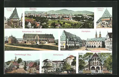 AK Goslar, Hotel Achtermann, Gildehaus, Frankenberger Plan