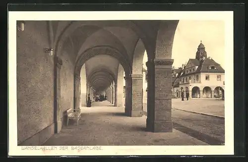 AK Bad Nauheim, Innenansicht der Wandelhallen der Badeanlage
