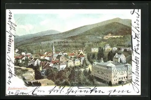 AK Badenweiler, Blick auf Ort und Landschaft