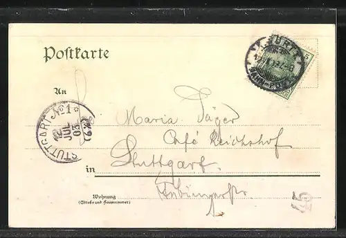 AK Ulm a. D., Panoramaansicht auf Ort mit Kirche