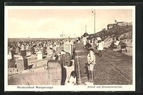 AK Wangerooge, Strandpromenade mit Strandkörben