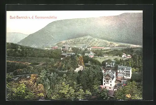 AK Bad Bertrich v. d. Hermannshöhe, Berglandschaft mit Dorf