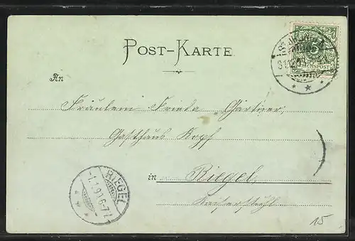 Mondschein-AK Stühlingen, Teilansicht