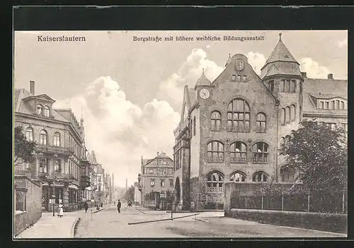 AK Kaiserslautern, Burgstrasse mit höherer weiblicher Bildungsanstalt