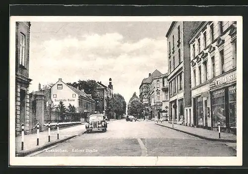 AK Euskirchen, Kölner Strasse mit Drogerie und Geschäften