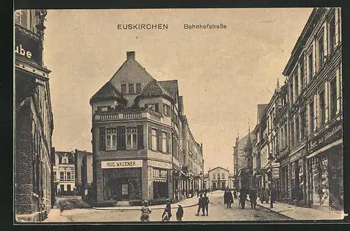 AK Euskirchen, Bahnhofstrasse mit Geschäften