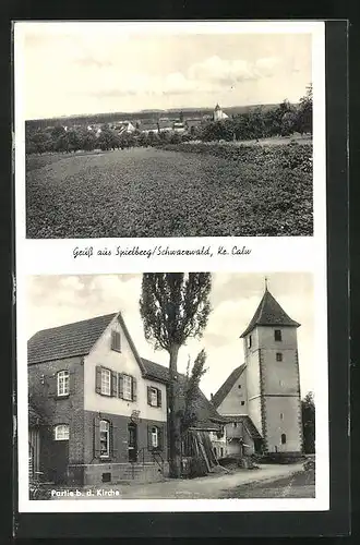 AK Spielberg /Schwarzwald, Geschäft von Hans Haas bei der Kirche