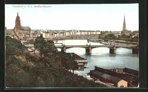 AK Frankfurt-Sachsenhausen, Ortsansicht aus der Vogelschau