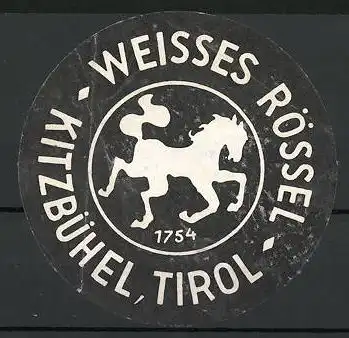 Kofferaufkleber Kitzbühl, Weisses Rössel
