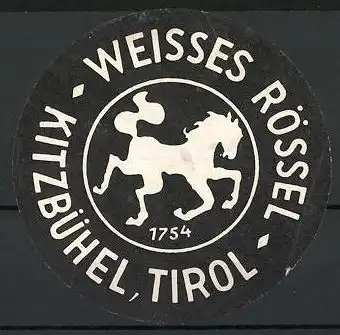 Kofferaufkleber Kitzbühl, Weisses Rössel 1754