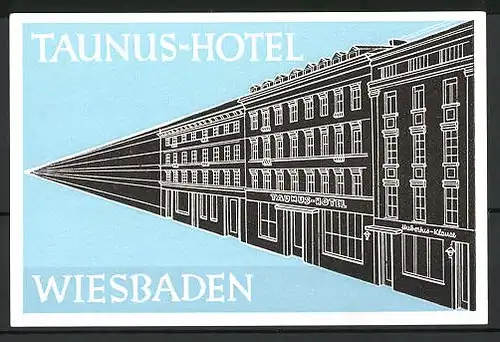Kofferaufkleber Wiesbaden, Taunus-Hotel, Hubertus-Klause