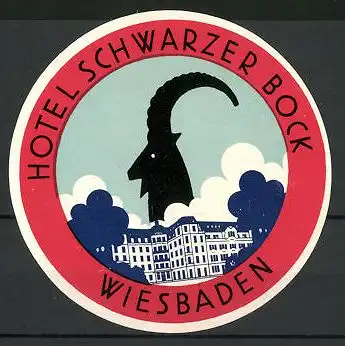 Vertreterkarte Wiesbaden, Hotel schwarzer Bock, Steinbock