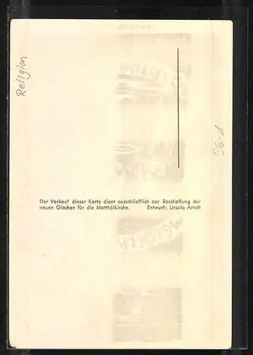 Künstler-AK Die Taufglocke, Markus 16 - Vers 16