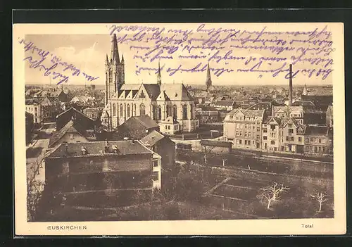 AK Euskirchen, Blick auf Bahnhof und Kirche