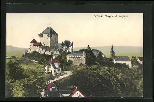 AK Solingen, Blick auf Schloss Burg an der Wupper