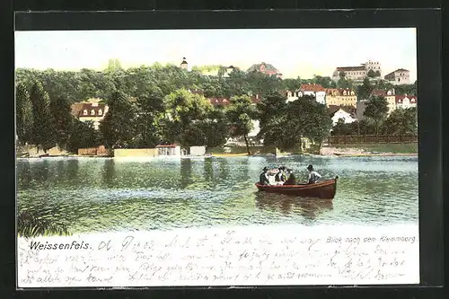 AK Weissenfels, Blick auf Fluss mit Boot