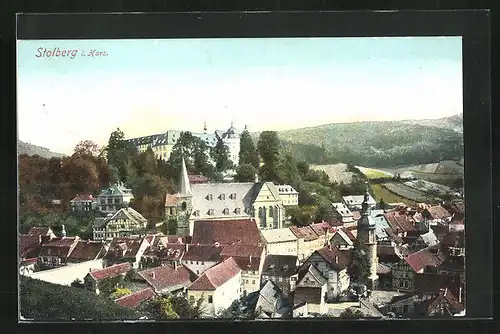 AK Stolberg i. Harz, Blick auf Häuser