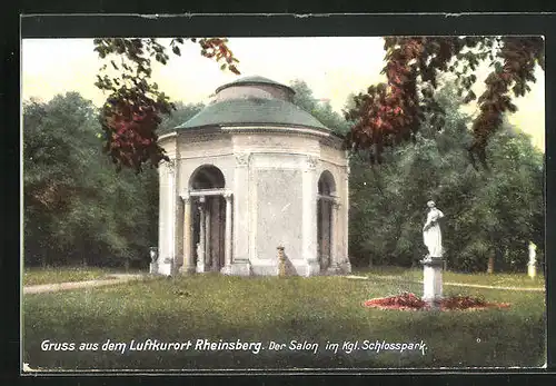 AK Rheinsberg, Salon im königlichen Schlosspark
