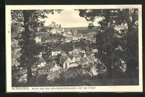 AK Altensteig, Blick von den Schlossberganlagen
