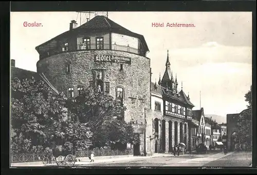 AK Goslar, Blick auf Hotel Achtermann