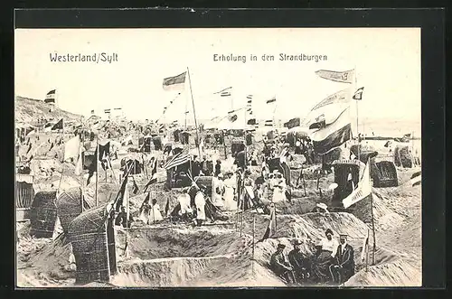 AK Westerland /Sylt, Erholung in den Strandburgen